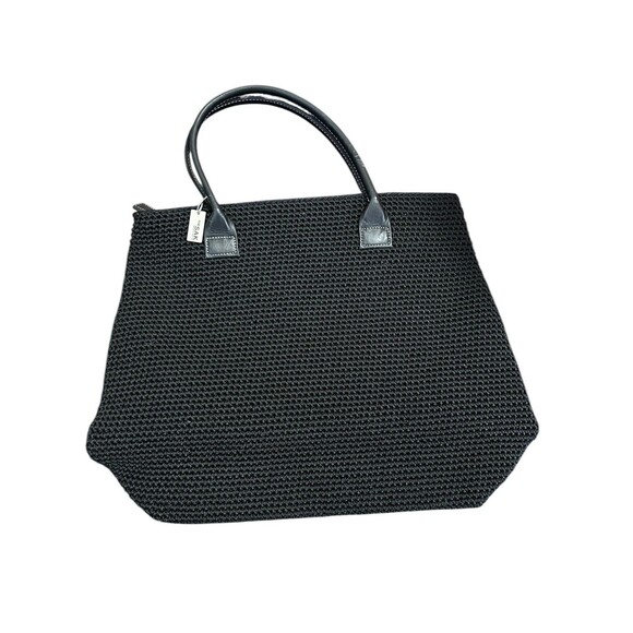 The‎ Sak Elliott Luca Crochet Bag Double Leather Handles NWOT Black - Picture 3 of 7